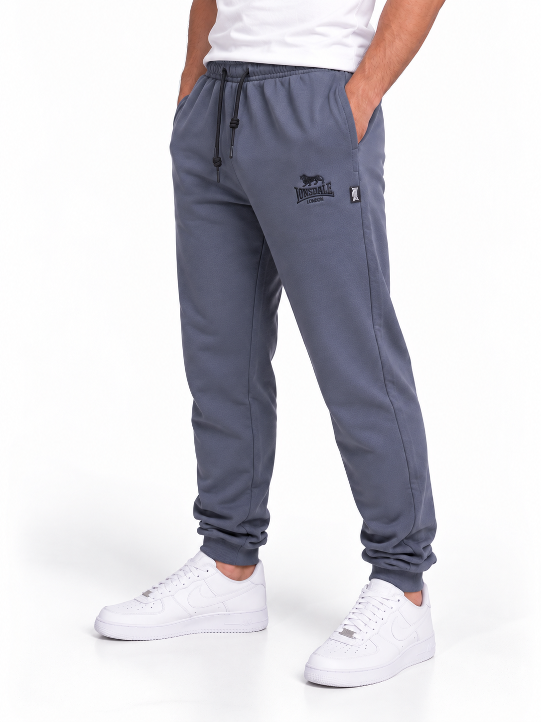  Спортивные штаны Lonsdale BK манжет серые 