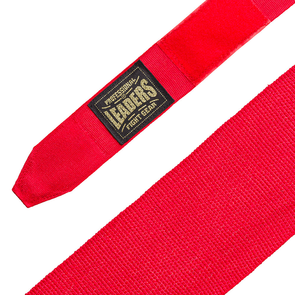  Бинты боксерские leaders semi elastic красные 