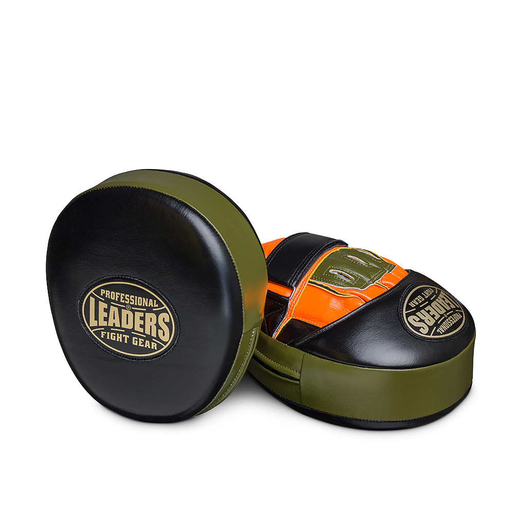  Лапы боксерские LEADERS MID AIR HYPER BK/OR/OLV 