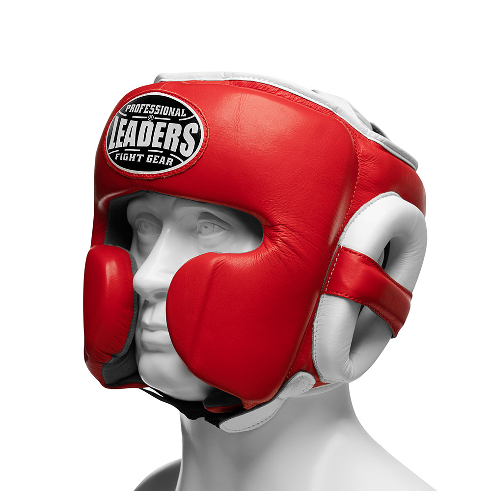  Шлем боксерский LEADERS LS MEX VELCRO RD/WH 