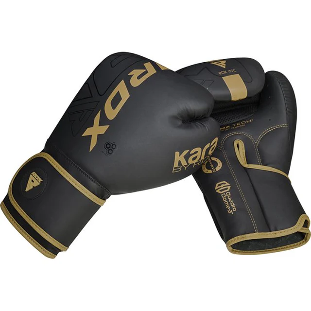  Боксерские перчатки RDX BGR F6 KARA черно золотые 
