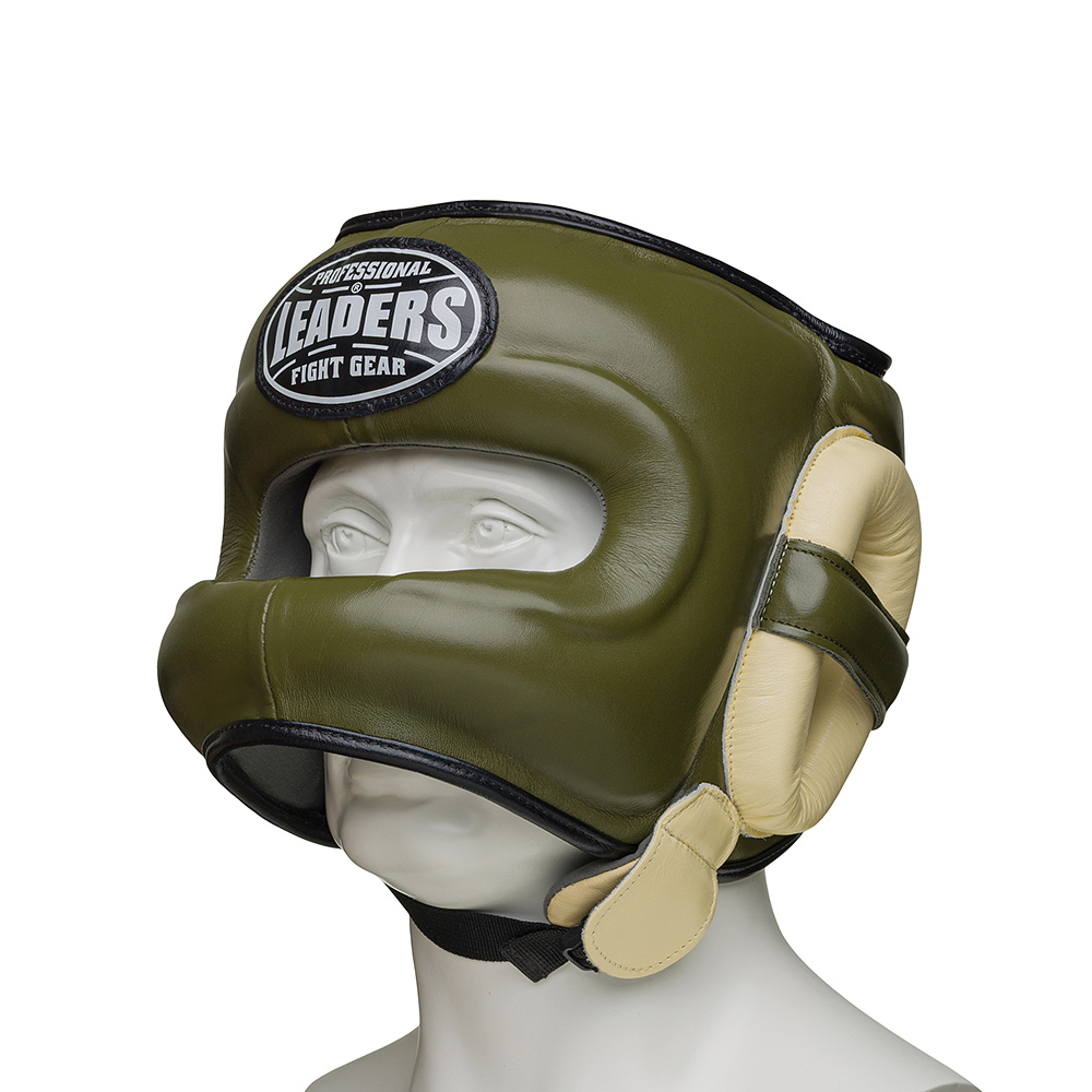  Шлем боксерский LEADERS FANCY с бамперной защитой OLV/CR 