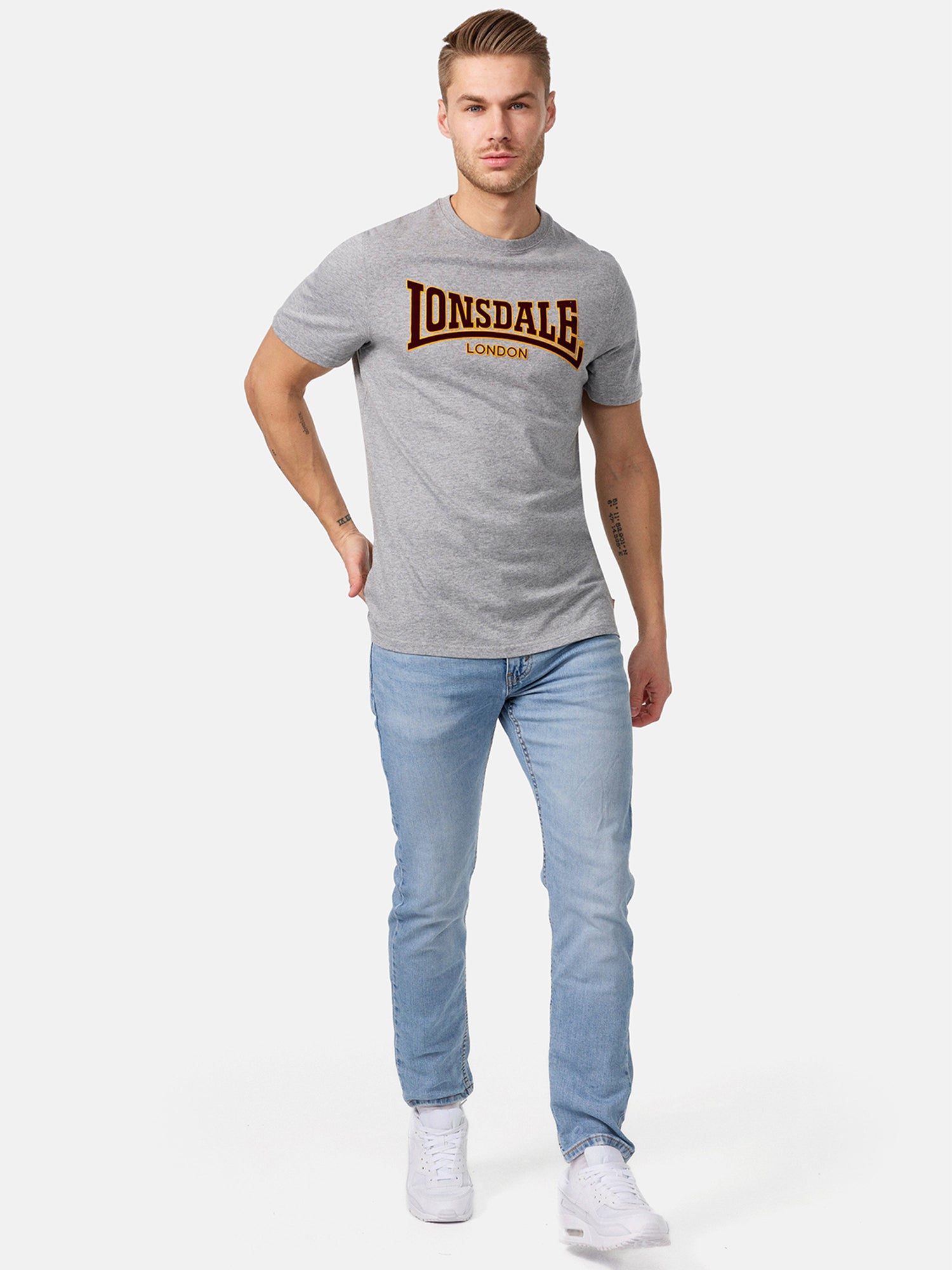  Футболка мужская LONSDALE CLASSIC Marl Grey 