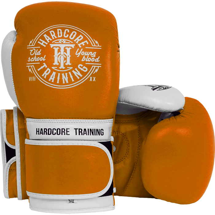  Боксерские перчатки Hardcore Training Premium Mustard/White 