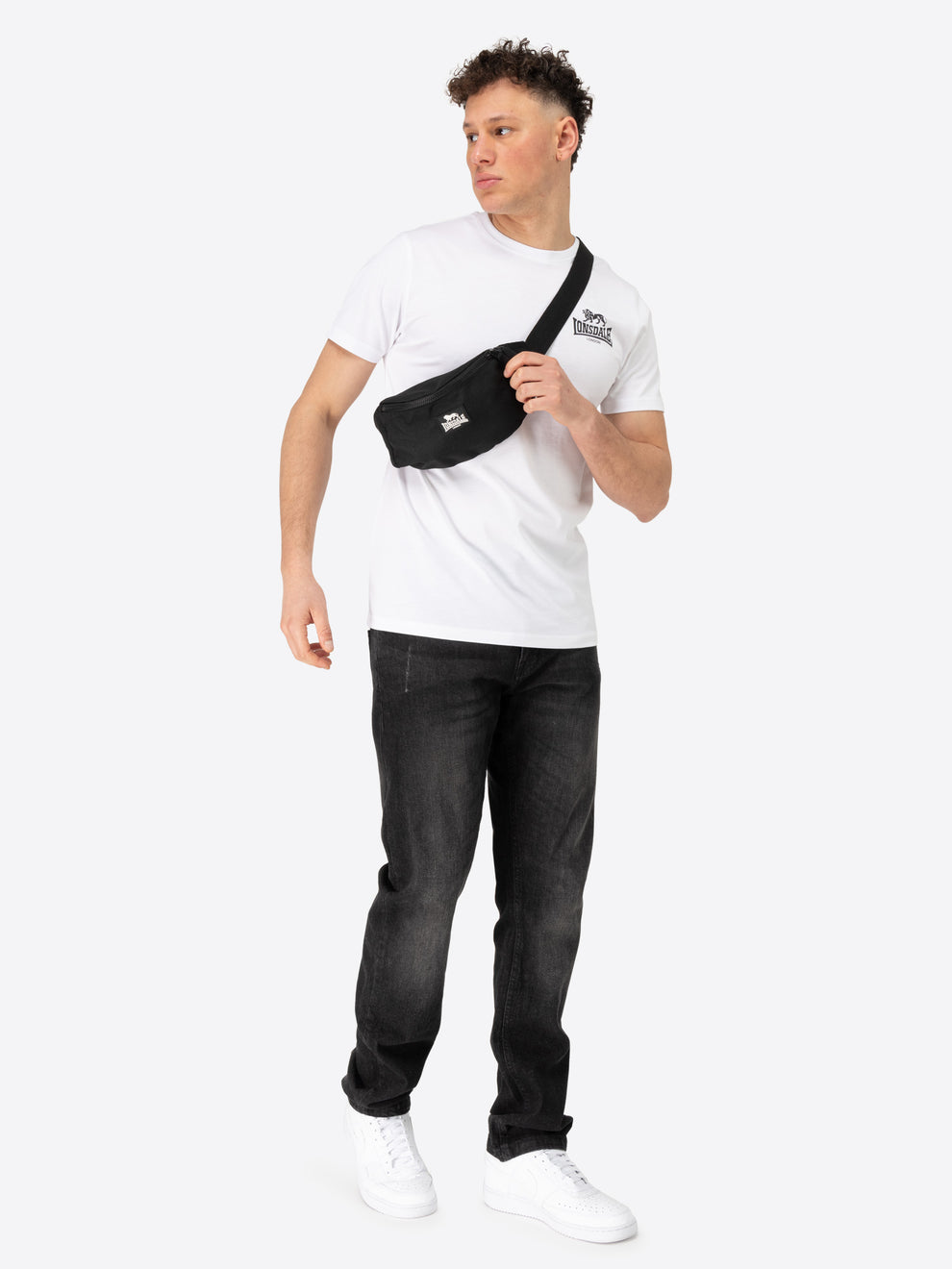  Сумка поясная LONSDALE OUSBY черная 