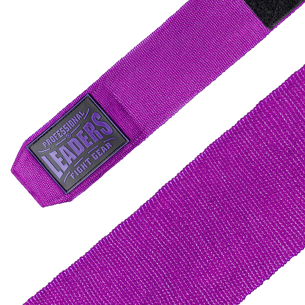  Бинты боксерские LEADERS PRO 84/16 фиолетовые 