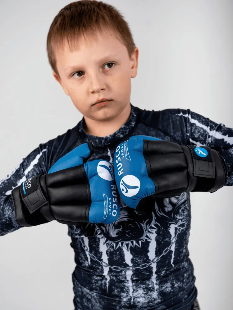  Перчатки для рукопашного боя RUSCO SPORT синие 