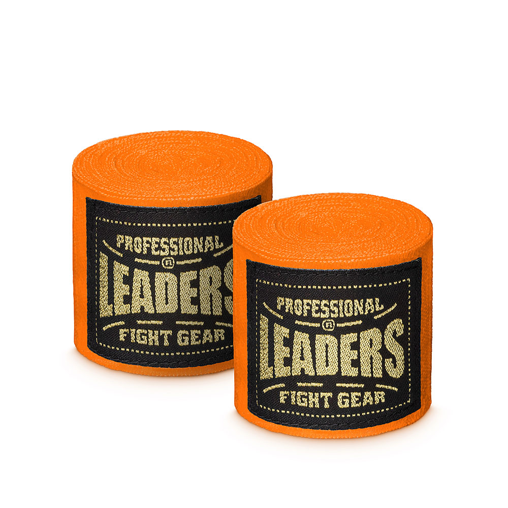  Бинты боксерские leaders semi elastic 3.5 m оранжевые 