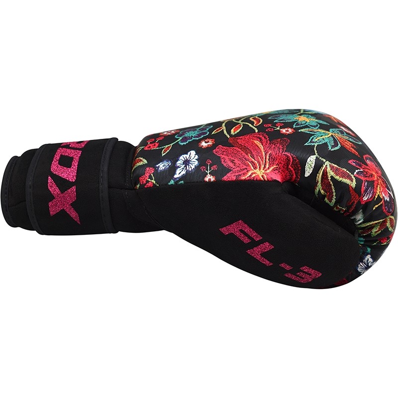  Боксерские перчатки RDX FL3 FLORAL черные 