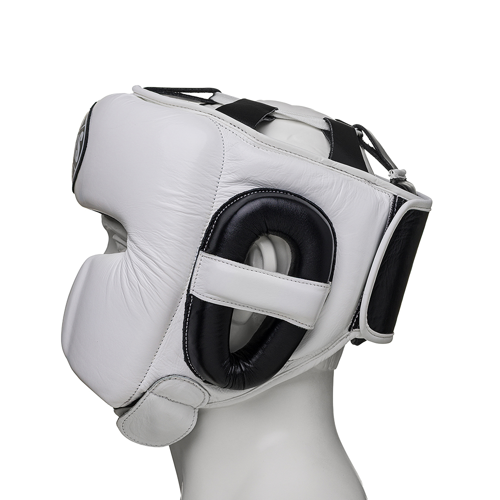  Шлем боксерский LEADERS LS MEX  VELCRO BK/WH 1/2 