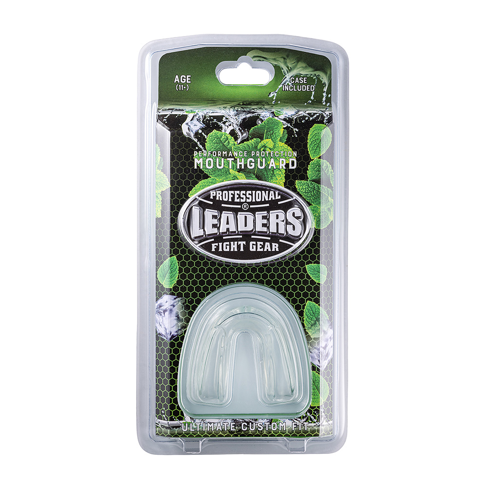  Капа боксерская LEADERS мятная с футляром прозрачный 