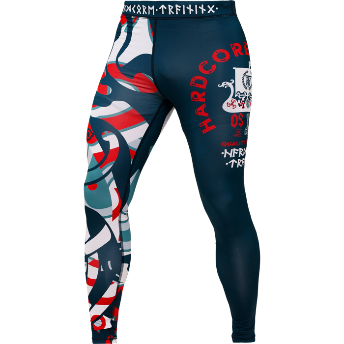  Компрессионные штаны Hardcore Training Nordic Pattern Blue/White 