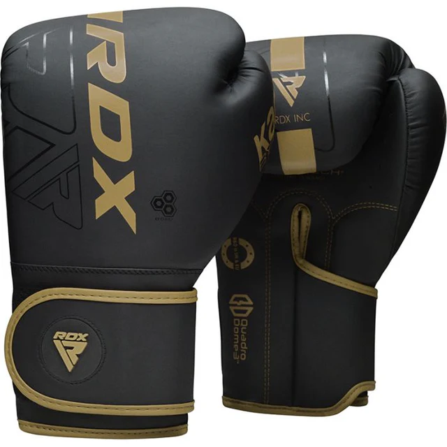  Боксерские перчатки RDX BGR F6 KARA черно золотые 