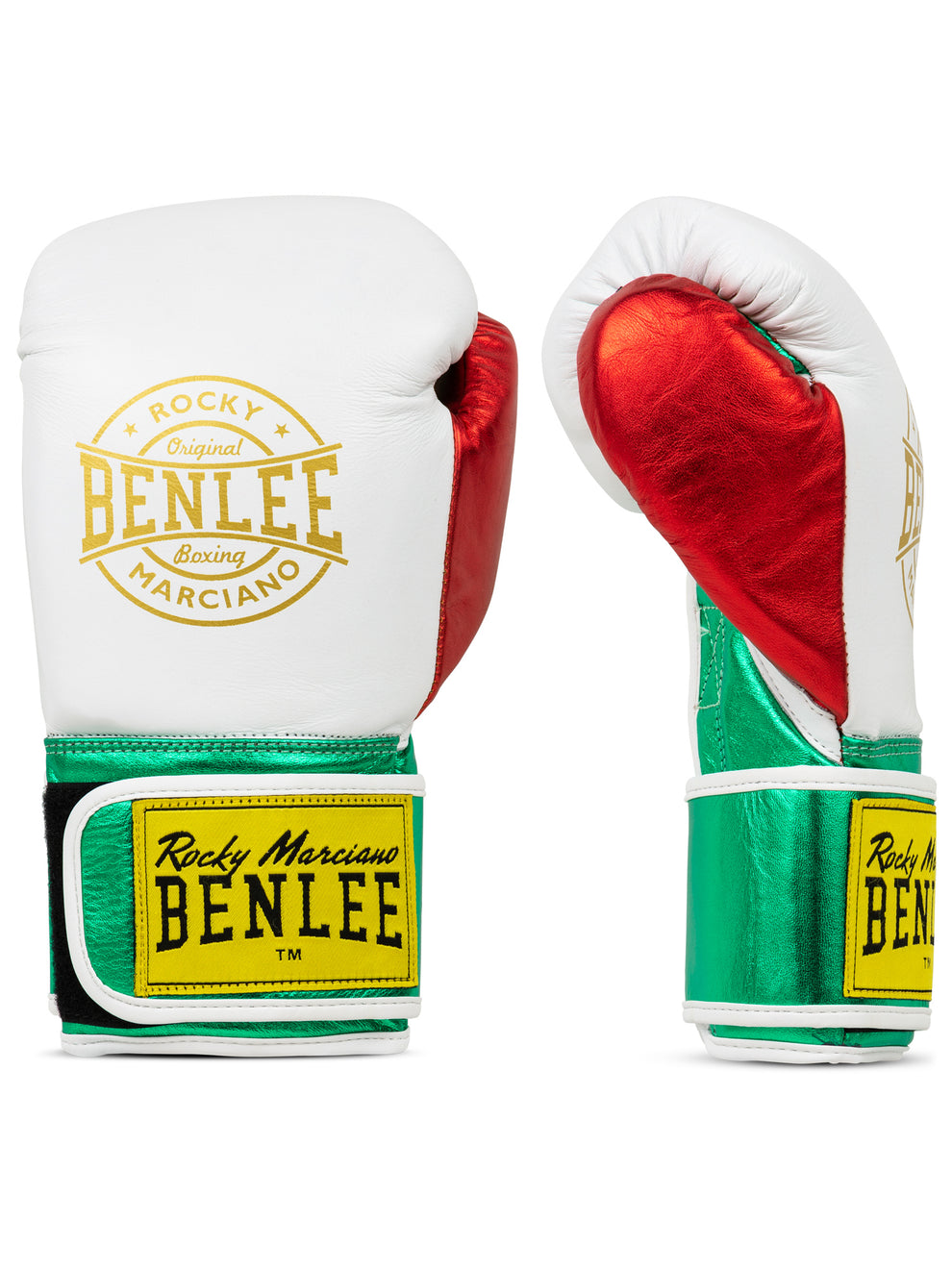  Боксерские перчатки BENLEE METALSHIRE белые с зеленым 
