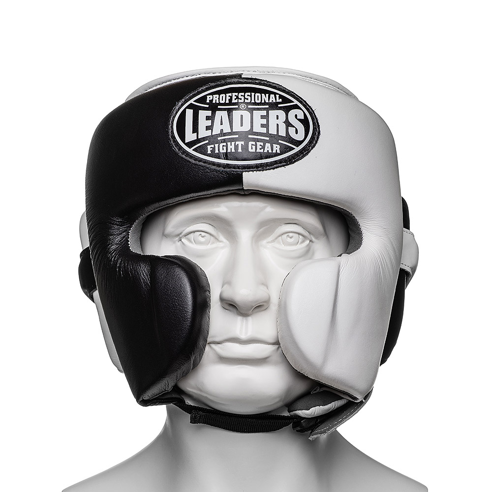  Шлем боксерский LEADERS LS MEX  VELCRO BK/WH 1/2 