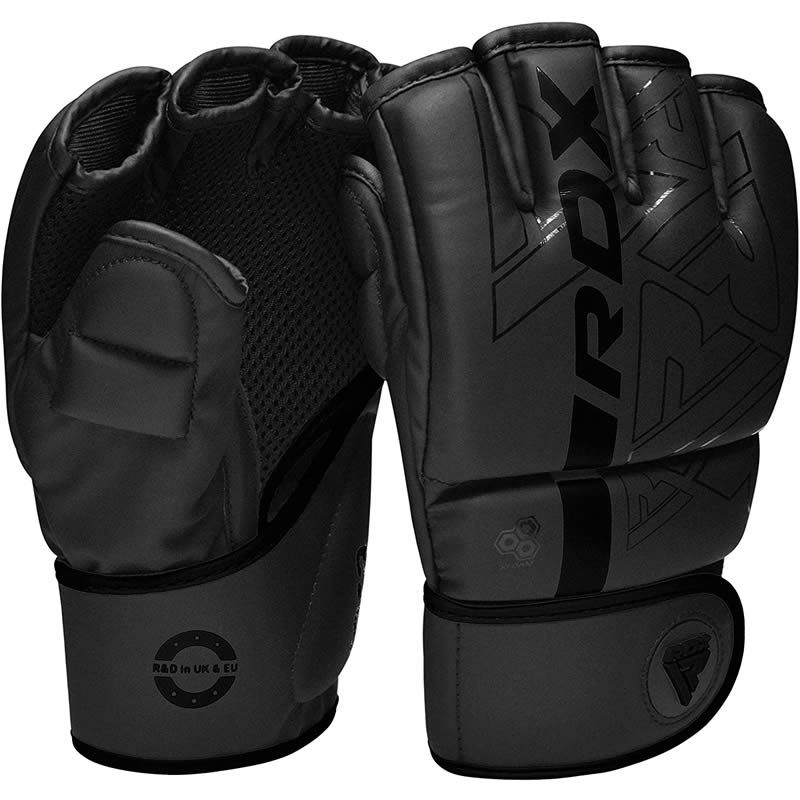  Перчатки для грэпплинга RDX F6 KARA черные матовые 
