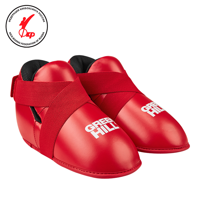  Кикбоксерские футы GREEN HILL аккредитованные красные 