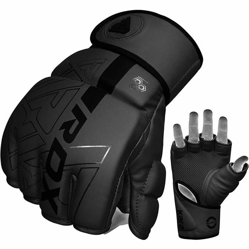  Перчатки для грэпплинга RDX F6 KARA черные матовые 