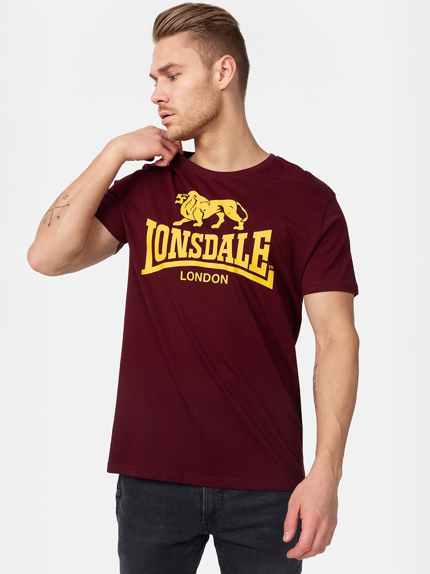  Футболка мужская LONSDALE LOGO Vintage Oxblood 