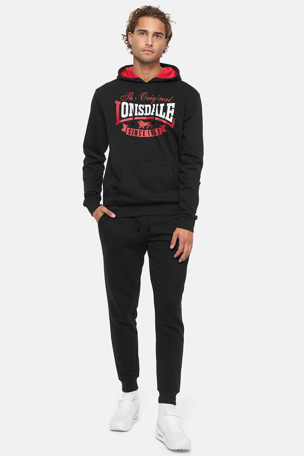  Худи LONSDALE STOTFIELD Black/Red 