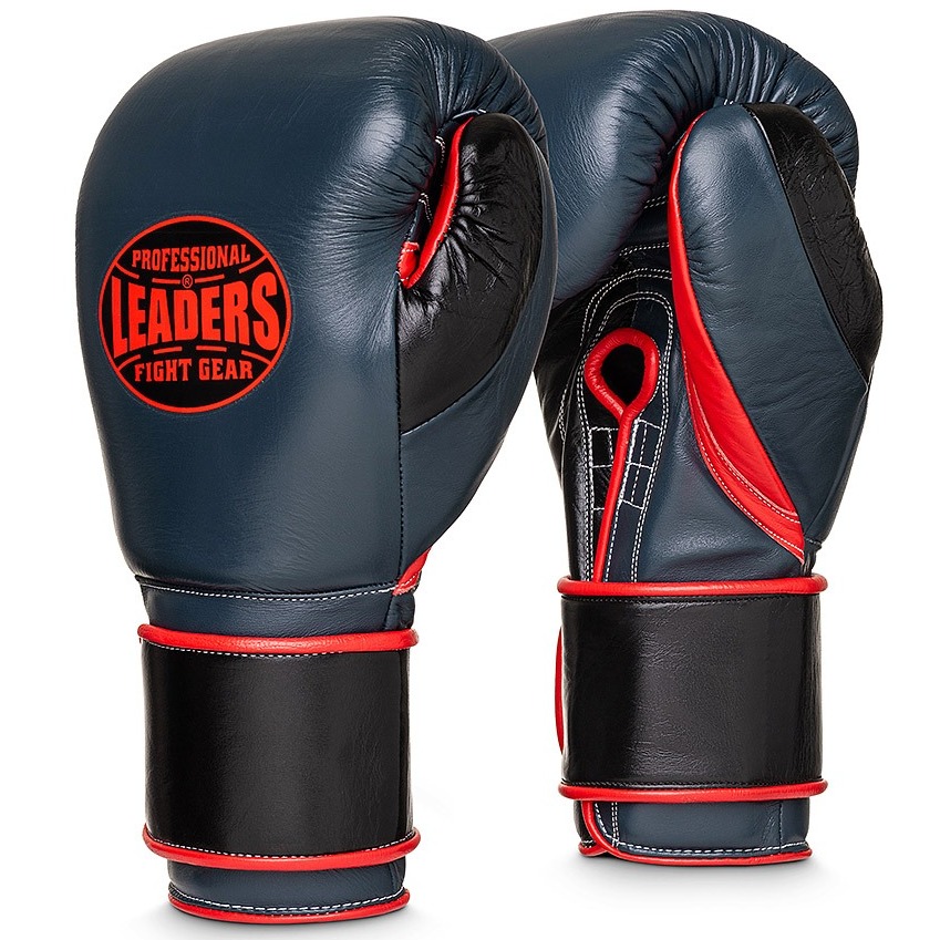  Перчатки боксерские LEADERS Super Series custom GR/BK/RD 