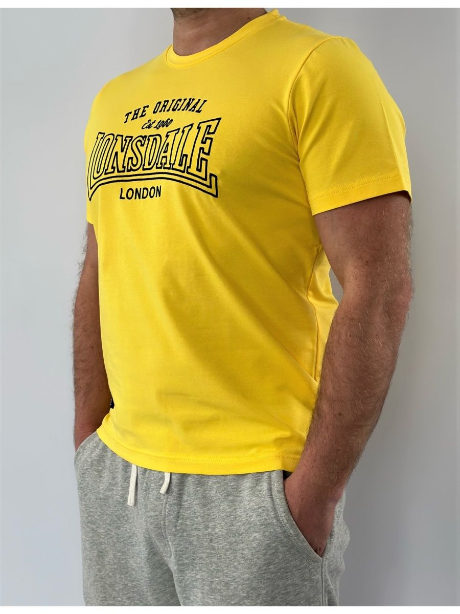 Футболка Lonsdale Big Logo вышивка желтая — фото