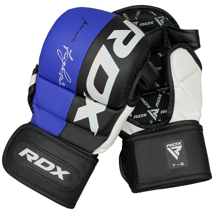 Перчатки RDX T6 Plus Power Fighter MMA Gloves синие 