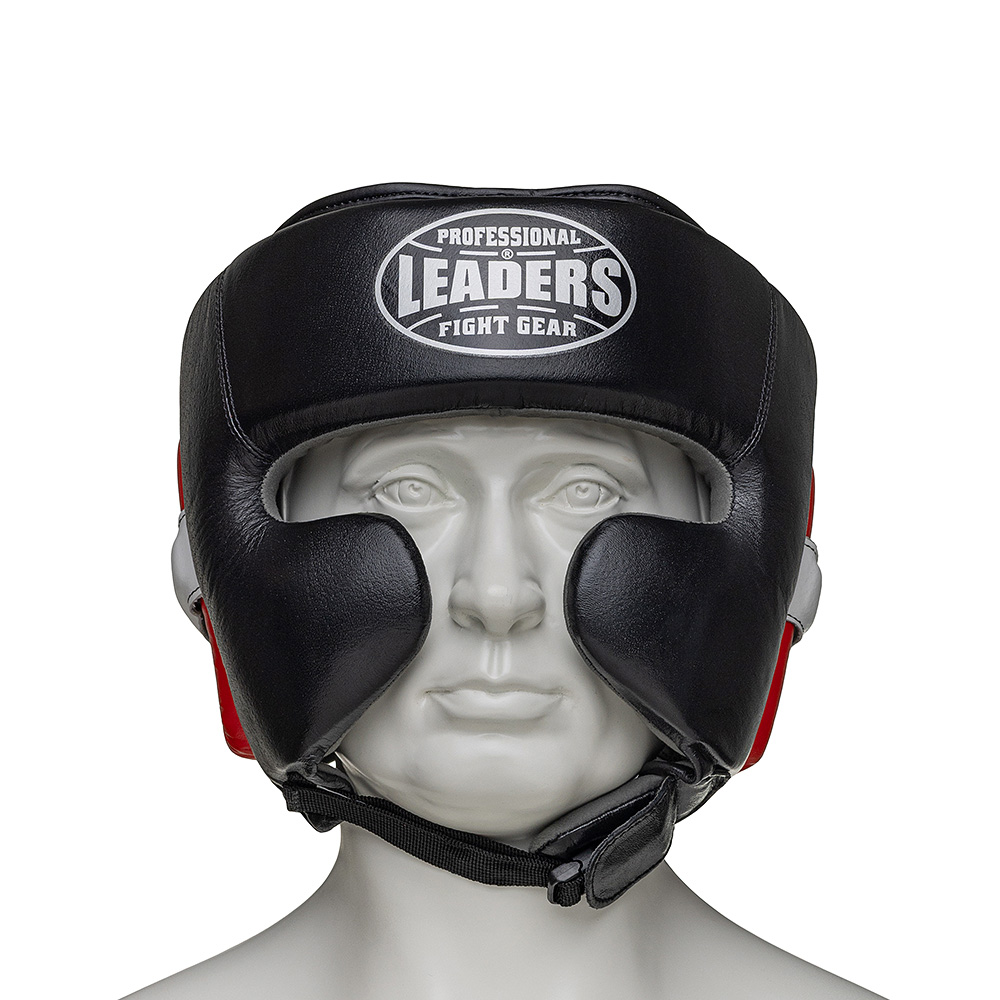  Шлем боксерский LEADERS LITE BK/RD 
