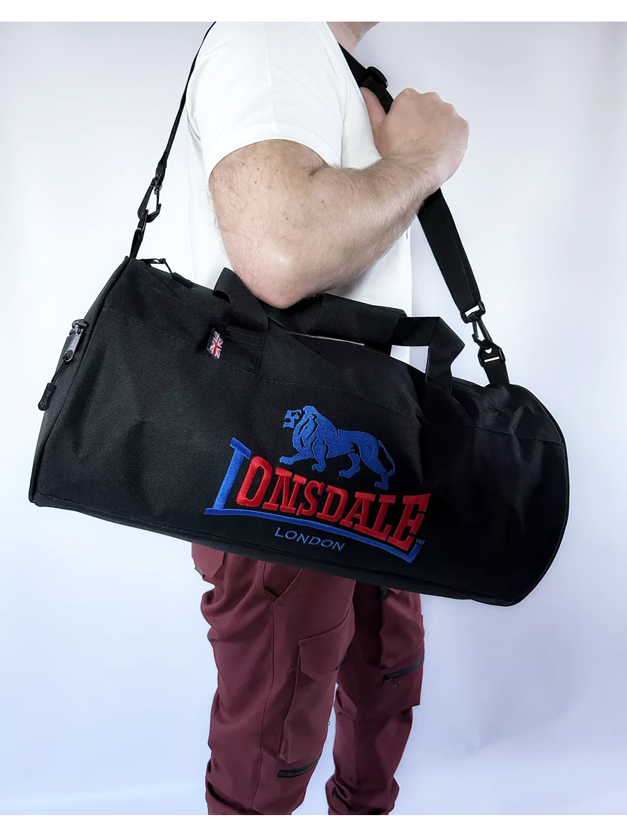  Сумка Lonsdale Barrel Bag 2 черно синяя 