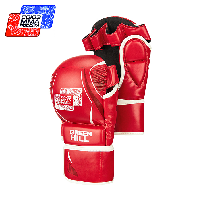  Перчатки GREEN HILL СОЮЗ MMA РОССИИ красные 