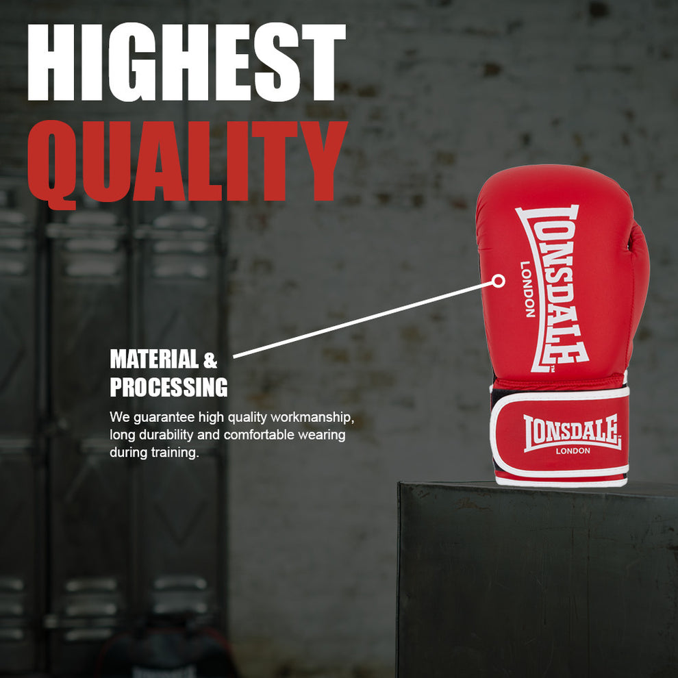  Боксерские перчатки LONSDALE ASHDON красные 