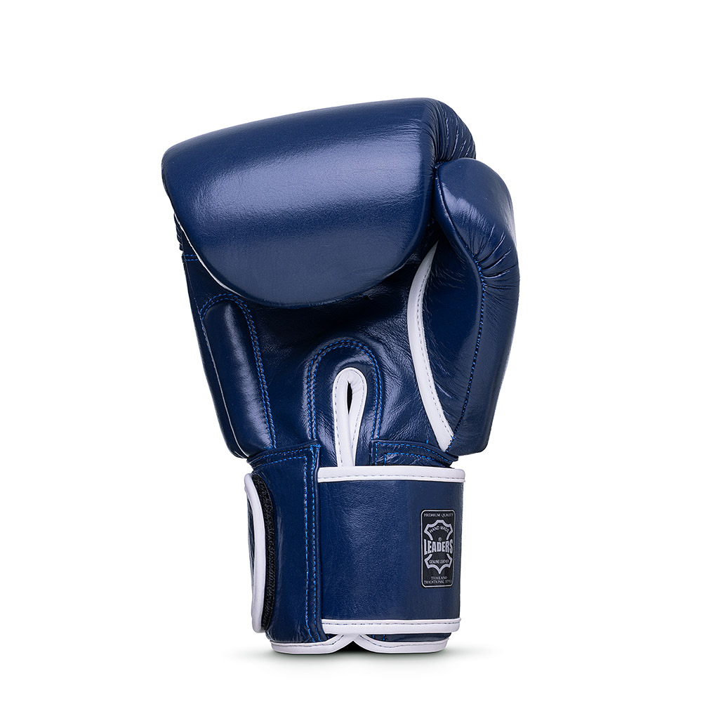  Боксерские перчатки LEADERS THAI SERIES 2 BL/WH синие 