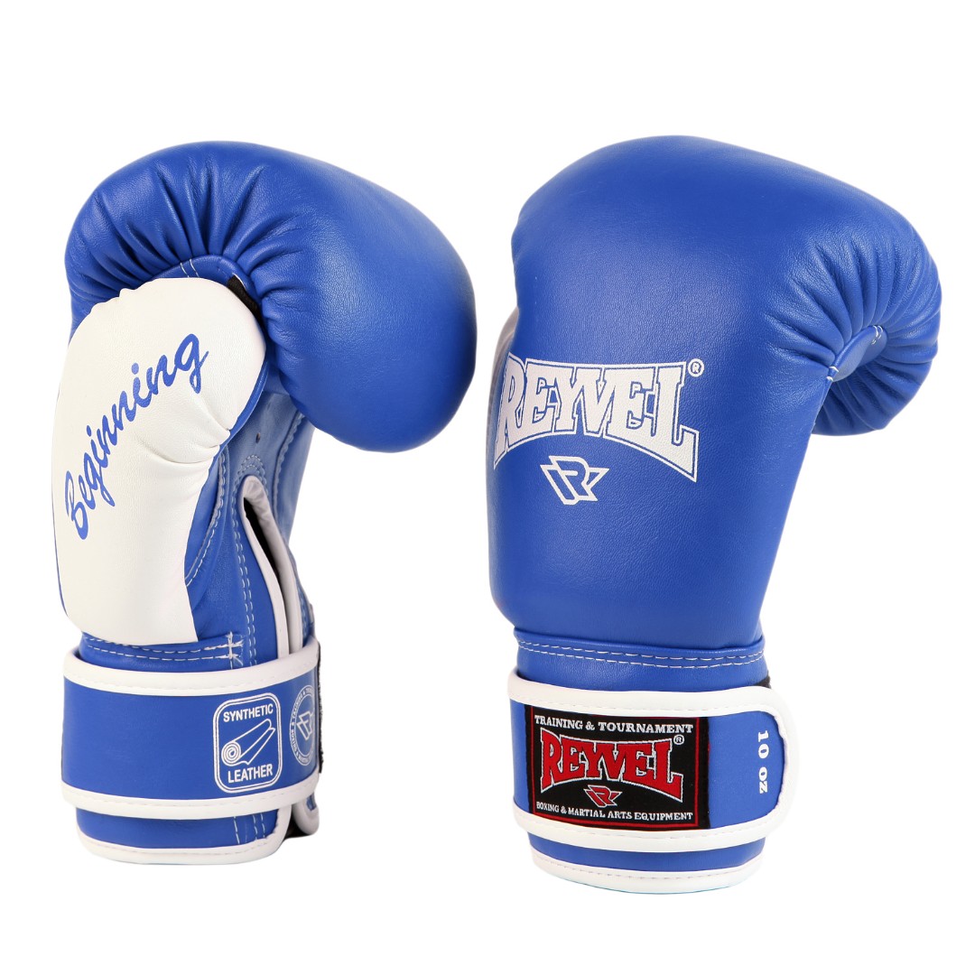  Боксерские перчатки Reyvel Beginning синие 