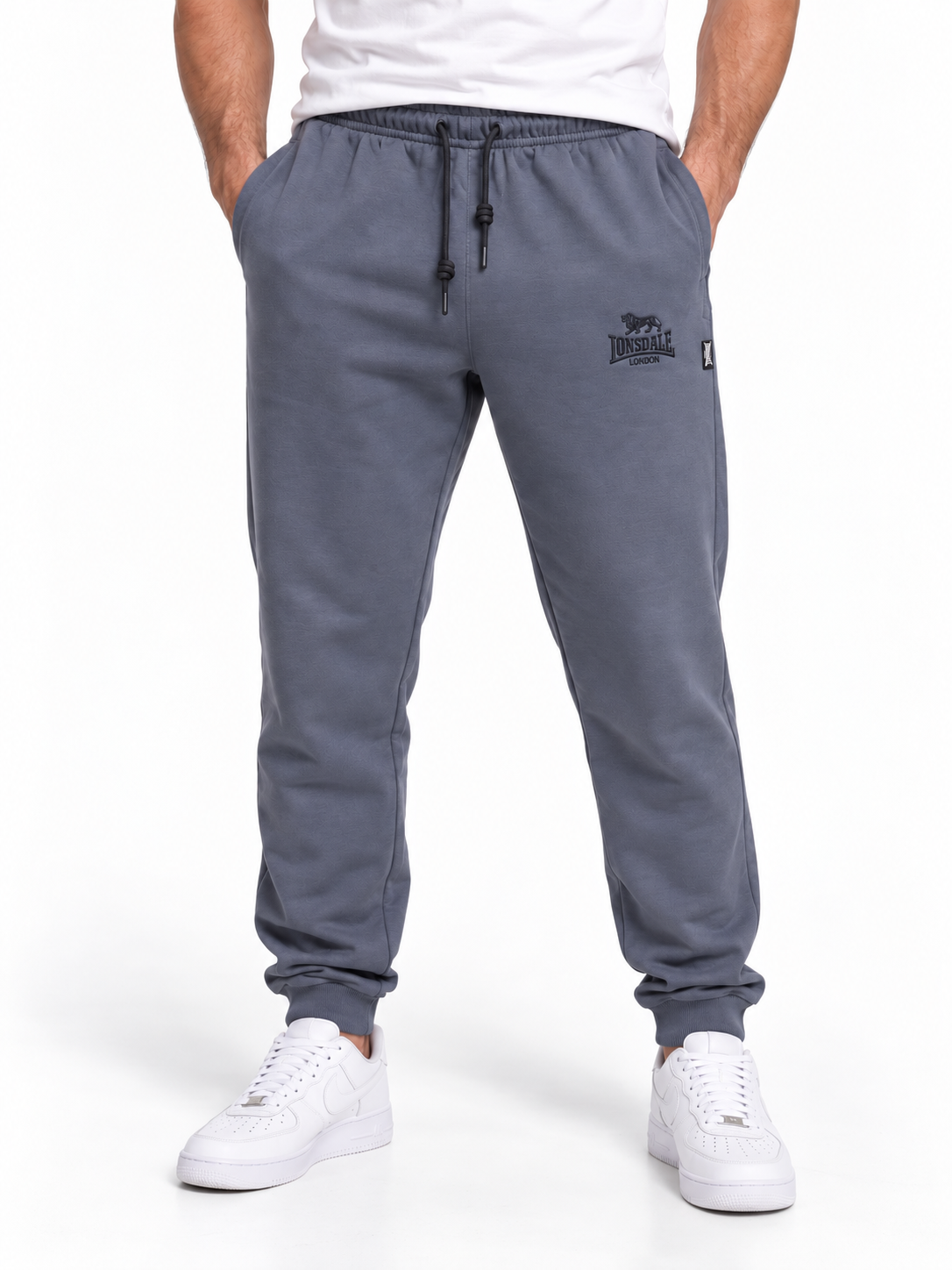  Спортивные штаны Lonsdale BK манжет серые 