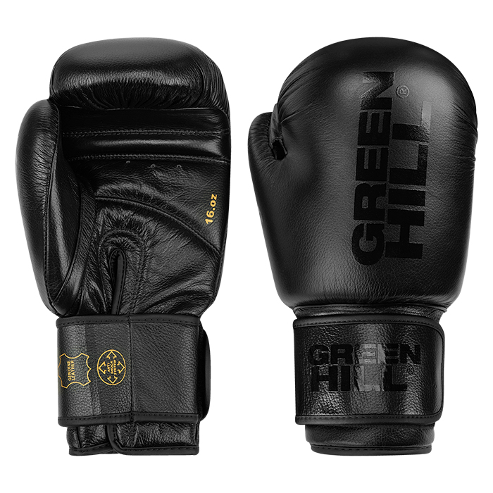 Боксёрские перчатки GREEN HILL TIGER BLACK чёрные 