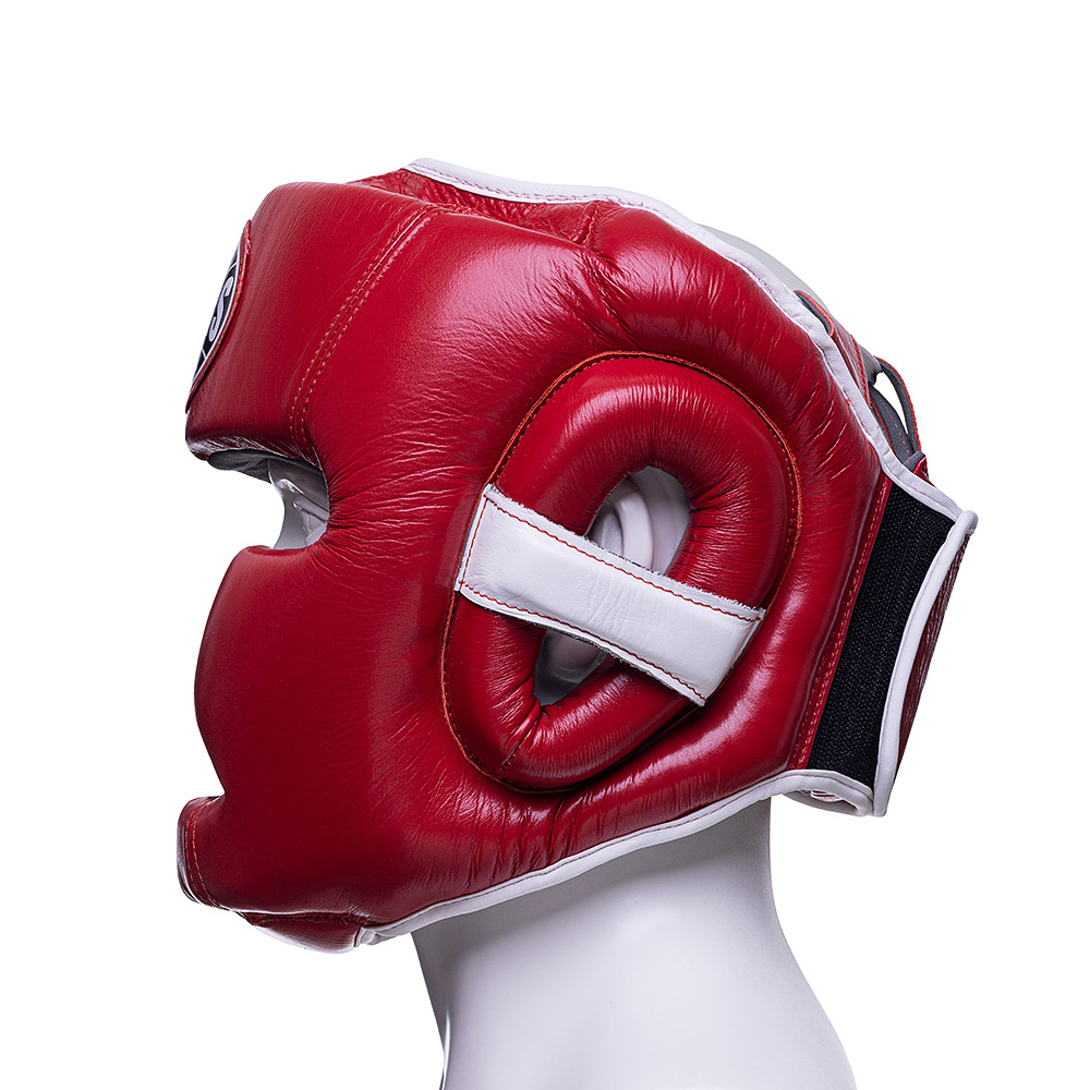  Шлем боксерский LEADERS LS FULL FACE RD/WH красный 
