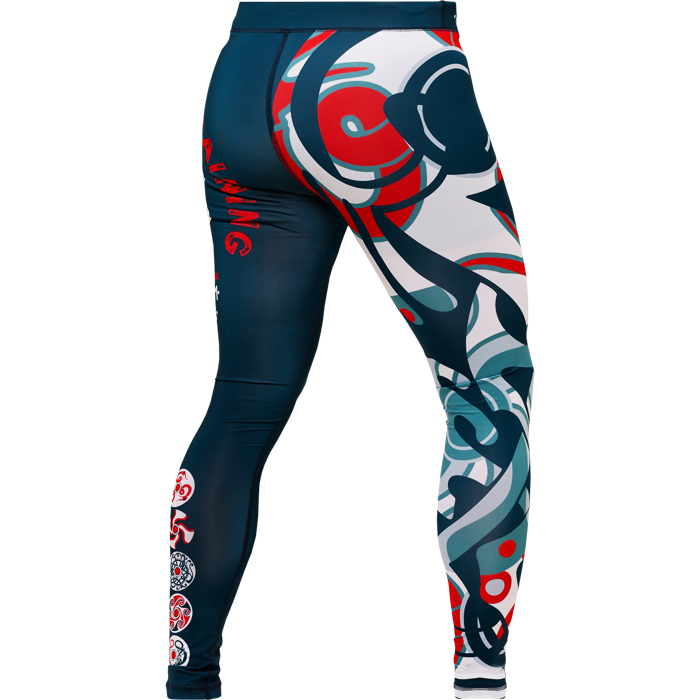  Компрессионные штаны Hardcore Training Nordic Pattern Blue/White 