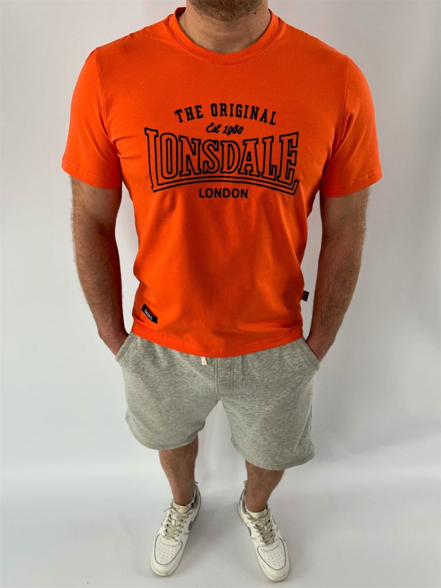  Футболка Lonsdale Big Logo вышивка оранжевая 
