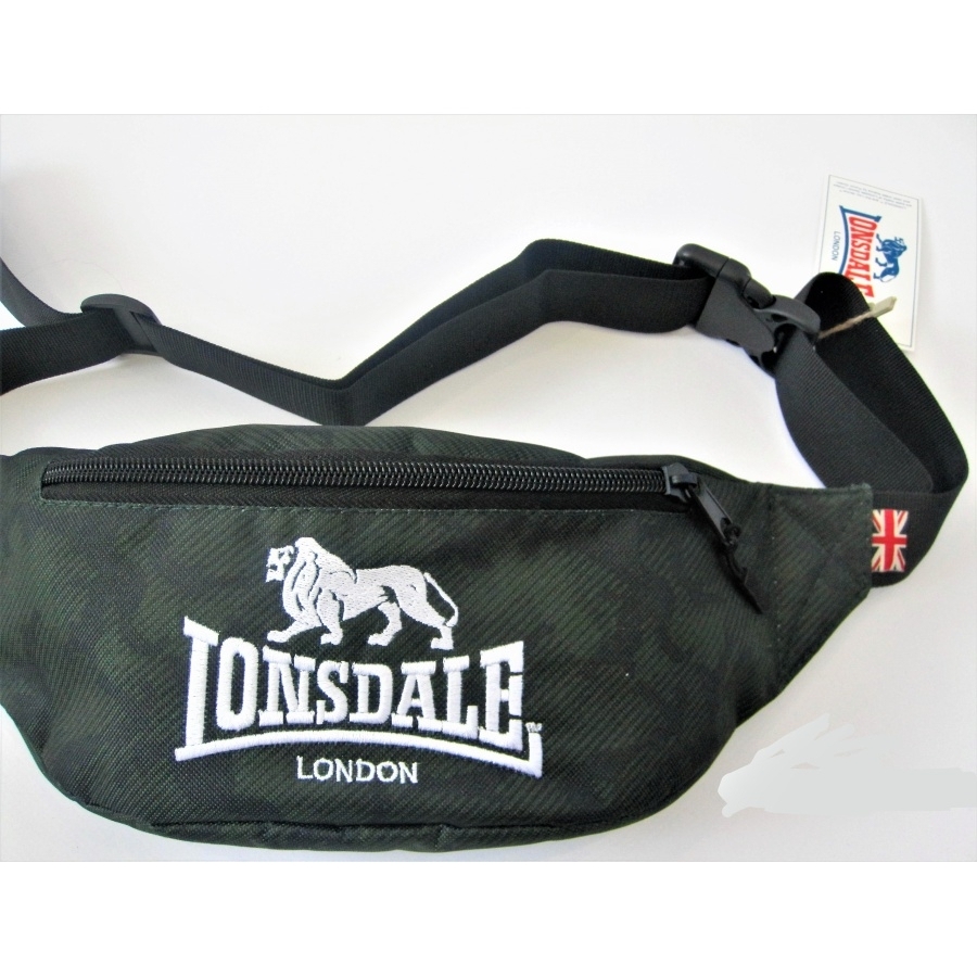  Сумка поясная Lonsdale черно зеленая 