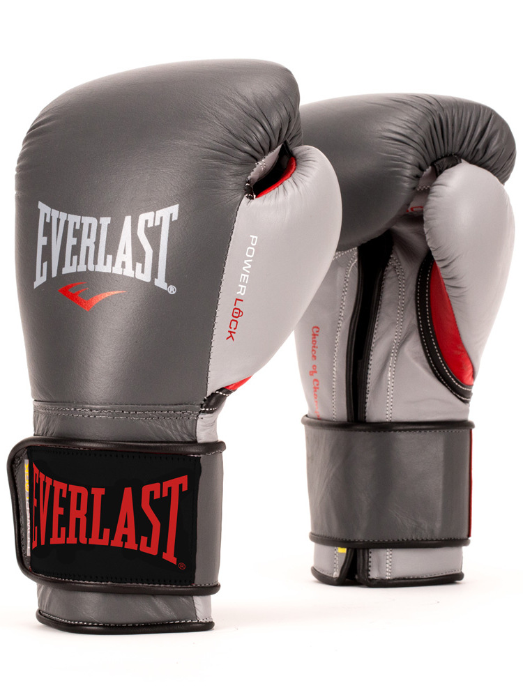  Боксерские перчатки EVERLAST POWERLOCK серые 