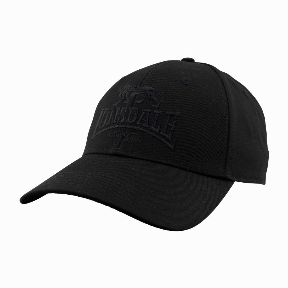  Бейсболка Lonsdale Brooke черная на черном 