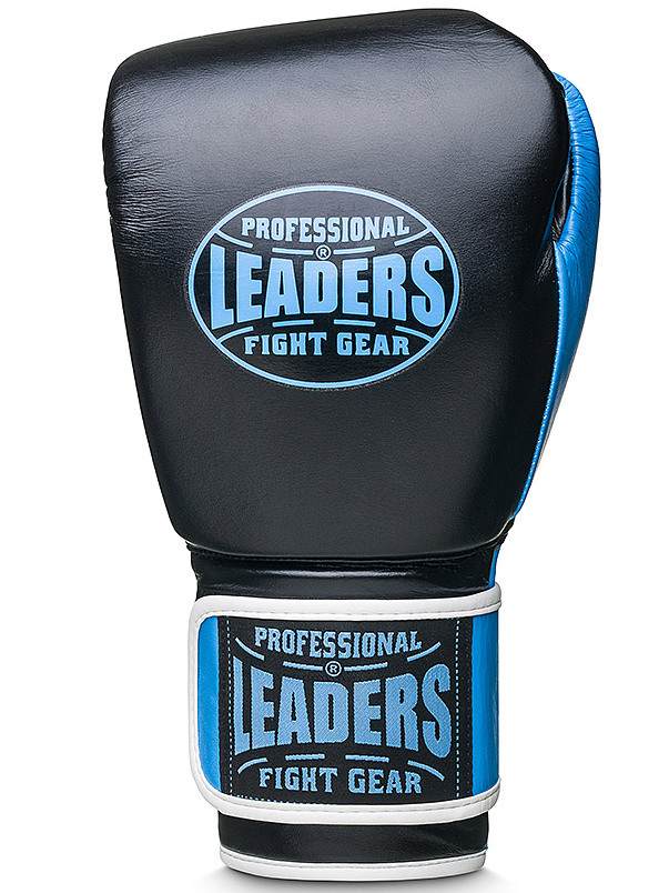  Боксерские перчатки LEADERS WAVE BK/LBL 