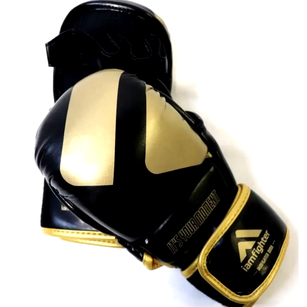  Перчатки для ММА Iamfighter черно золотые 