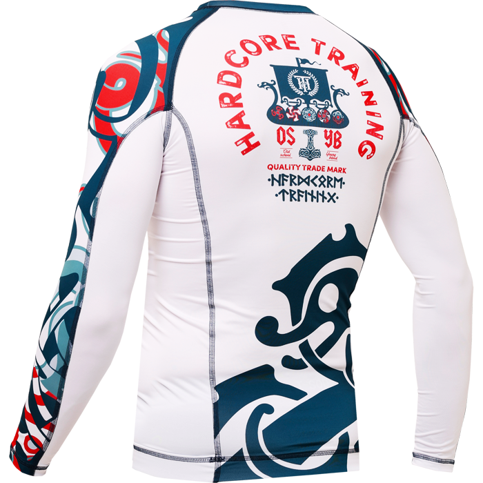  Рашгард Hardcore Training Nordic Pattern Blue/White LS 