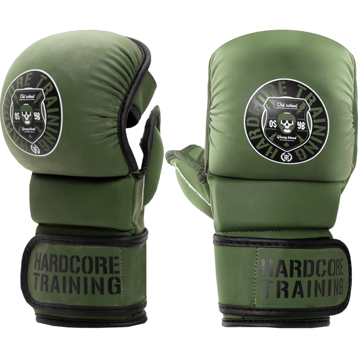  Гибридные перчатки Hardcore Training Skull Green/Black 