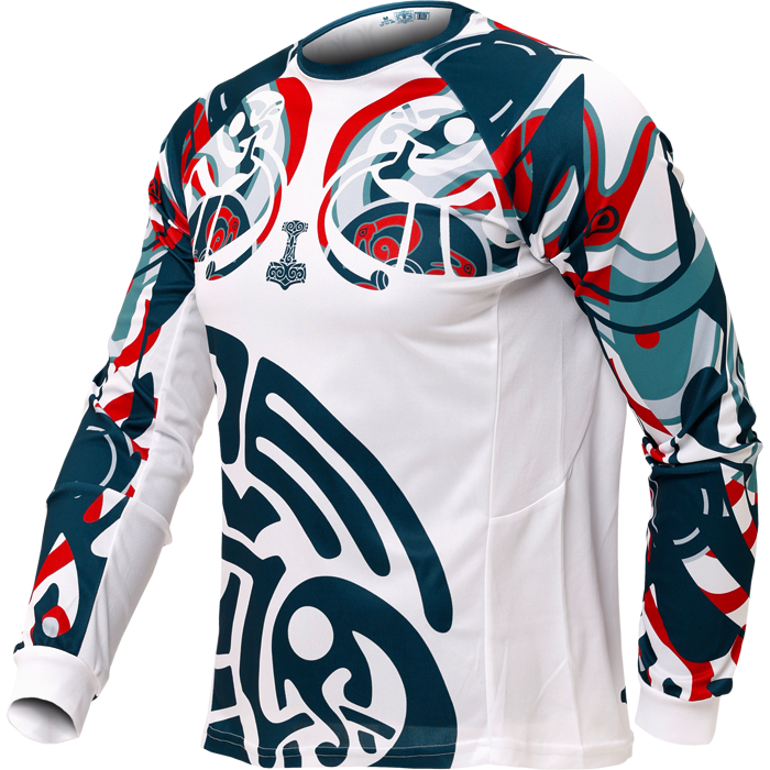  Тренировочный лонгслив Hardcore Training Nordic Pattern Blue/White 