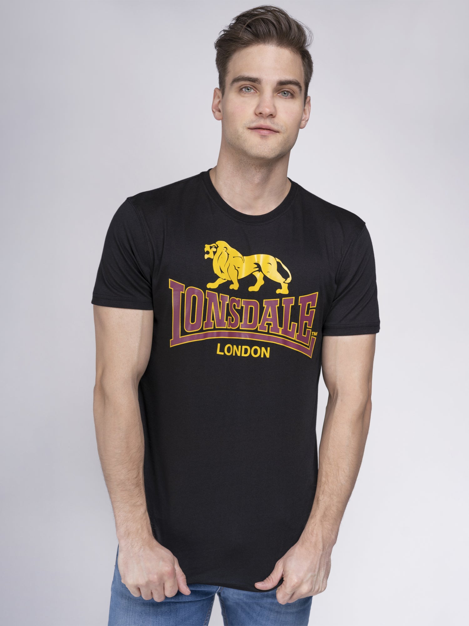 Мужская футболка LONSDALE TAVERHAM, цвет Black 