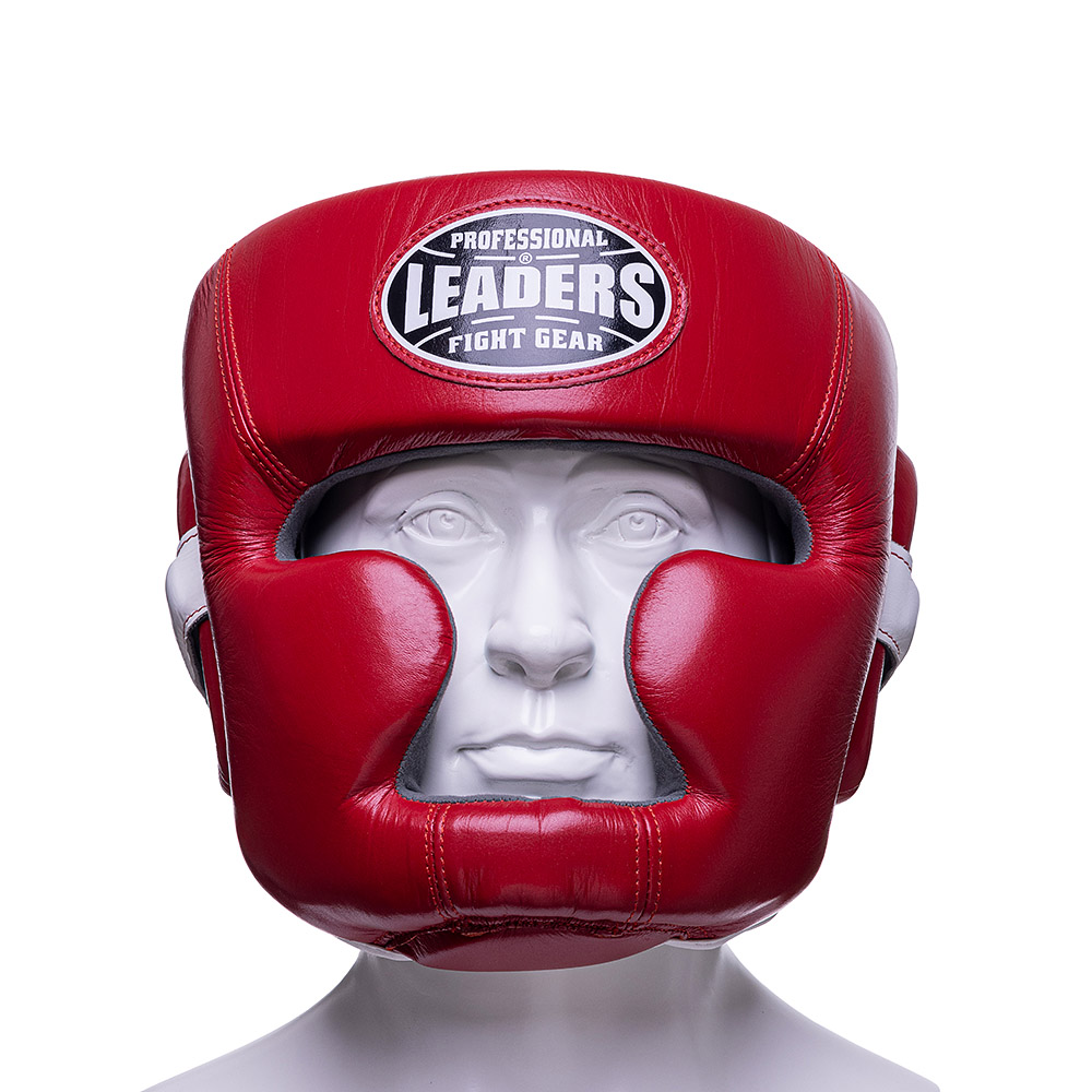  Шлем боксерский LEADERS LS FULL FACE RD/WH красный 
