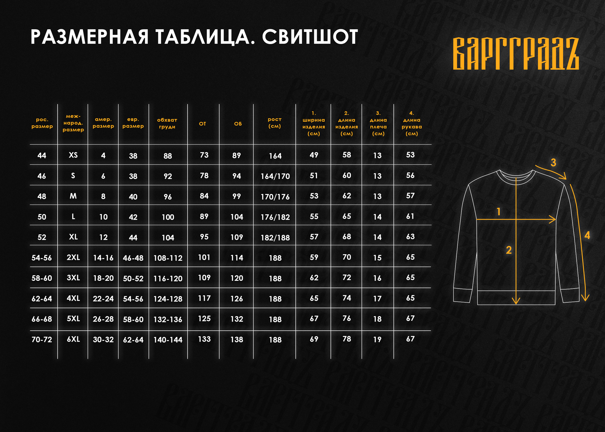  Свитшот Варгградъ Варяжская легенда черный 