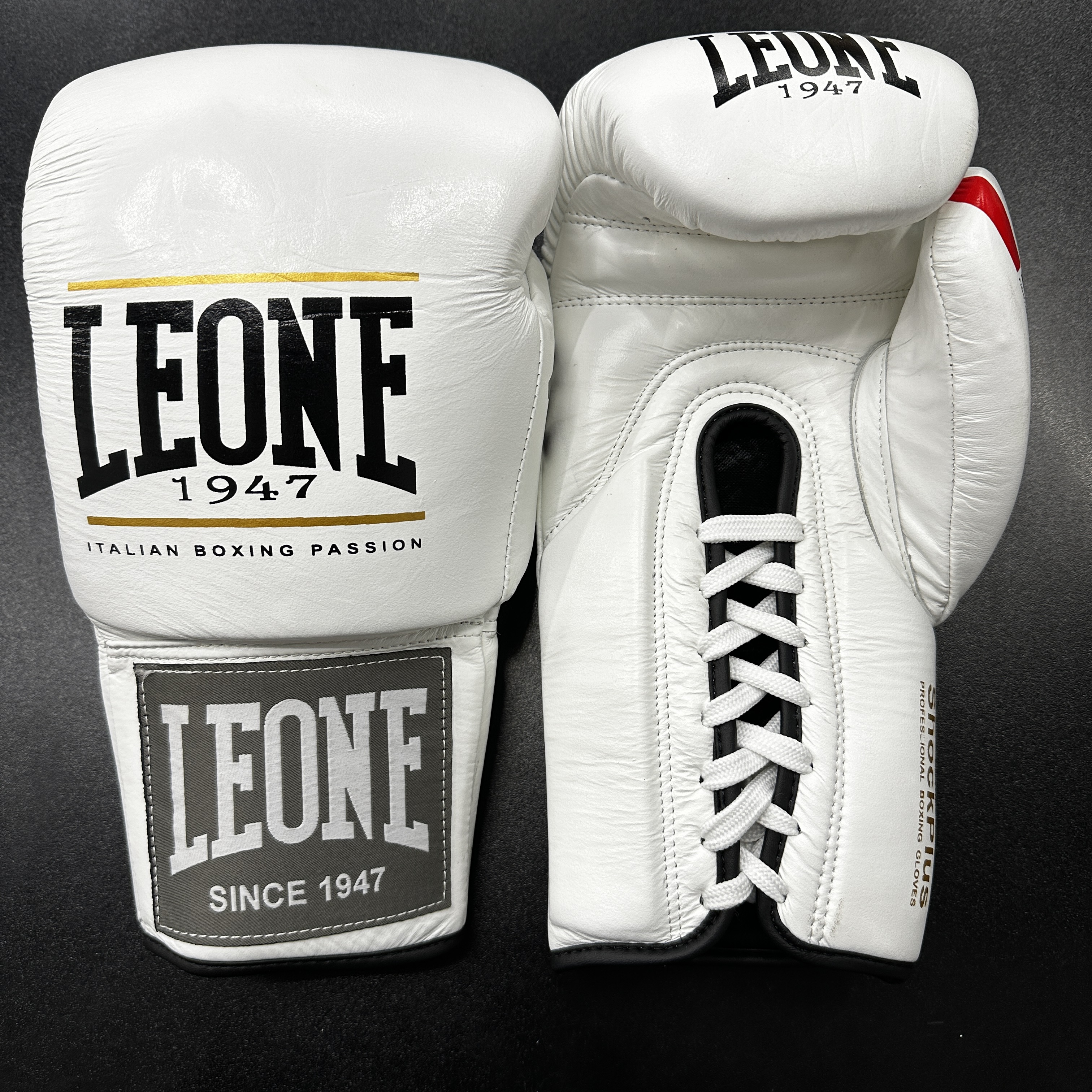  Боксерские перчатки Leone 1947 на шнуровке белые 